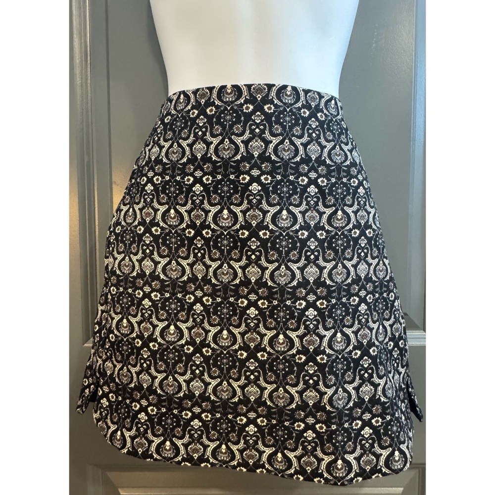 Lush Black and Cream Mini Skirt
